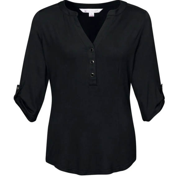 Lilac Bloom Top Size M Amelia Y Neck Tunic NWOT - Picture 2 of 12